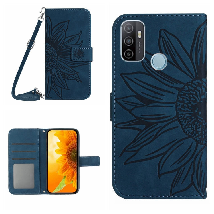 Skin Feel Sun Flower Pattern Flip Leather Phone Case with Lanyard, For OPPO A52/A72/A92, For OPPO A53 4G/A32/A33 2020/A53S