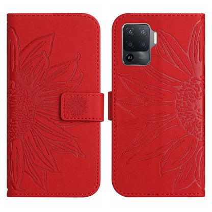 Skin Feel Sun Flower Pattern Flip Leather Phone Case with Lanyard, For OPPO A54 4G/A16 4G, For OPPO A54 5G/A74 5G/A93 5G/A93S 5G