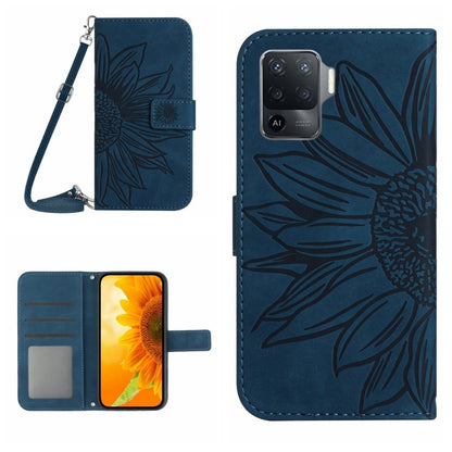 Skin Feel Sun Flower Pattern Flip Leather Phone Case with Lanyard, For OPPO A54 4G/A16 4G, For OPPO A54 5G/A74 5G/A93 5G/A93S 5G