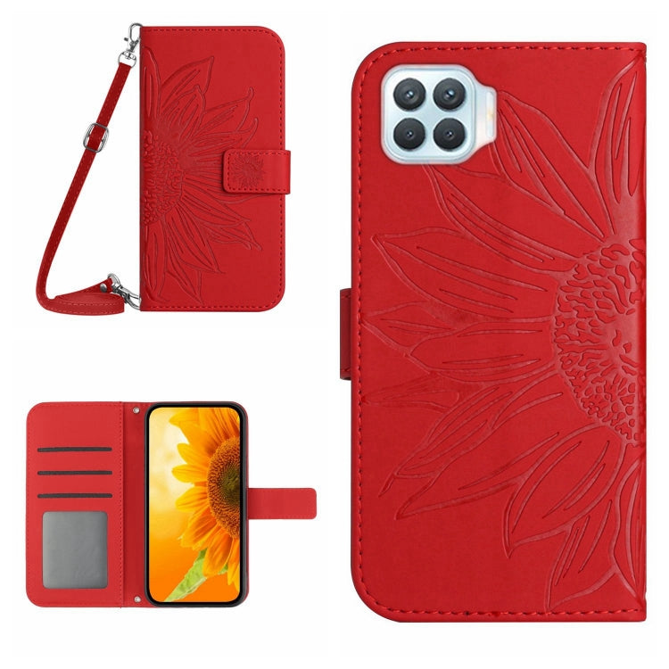 Skin Feel Sun Flower Pattern Flip Leather Phone Case with Lanyard, For OPPO A73 4G, For OPPO A74 4G