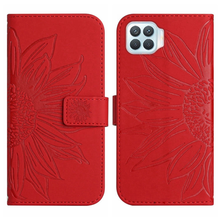 Skin Feel Sun Flower Pattern Flip Leather Phone Case with Lanyard, For OPPO A73 4G, For OPPO A74 4G