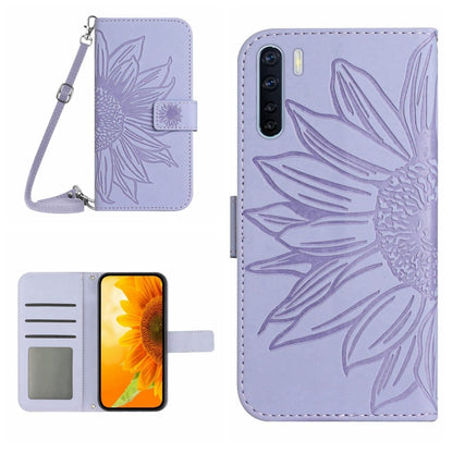Skin Feel Sun Flower Pattern Flip Leather Phone Case with Lanyard, For OPPO A91/Reno3 4G Global, For OPPO A17