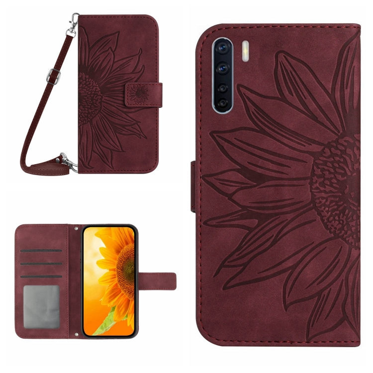 Skin Feel Sun Flower Pattern Flip Leather Phone Case with Lanyard, For OPPO A91/Reno3 4G Global, For OPPO A17