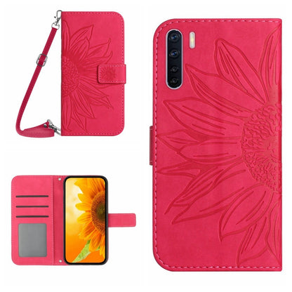 Skin Feel Sun Flower Pattern Flip Leather Phone Case with Lanyard, For OPPO A91/Reno3 4G Global, For OPPO A17