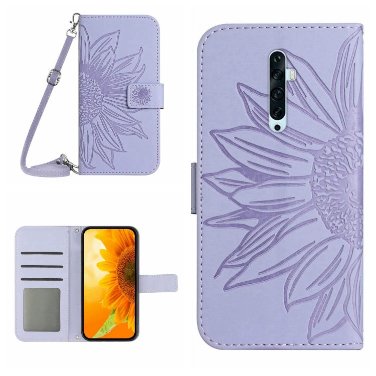 Skin Feel Sun Flower Pattern Flip Leather Phone Case with Lanyard, For OPPO Reno2 Z/Reno2 F, For OPPO Reno3 Pro 5G/Find X2 Neo