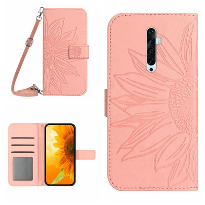 Skin Feel Sun Flower Pattern Flip Leather Phone Case with Lanyard, For OPPO Reno2 Z/Reno2 F, For OPPO Reno3 Pro 5G/Find X2 Neo