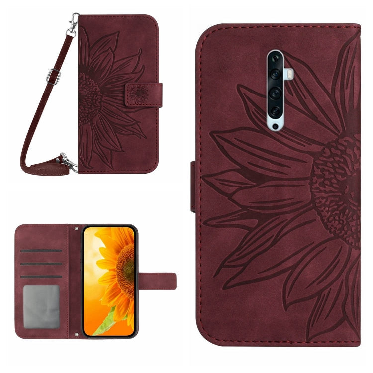 Skin Feel Sun Flower Pattern Flip Leather Phone Case with Lanyard, For OPPO Reno2 Z/Reno2 F, For OPPO Reno3 Pro 5G/Find X2 Neo