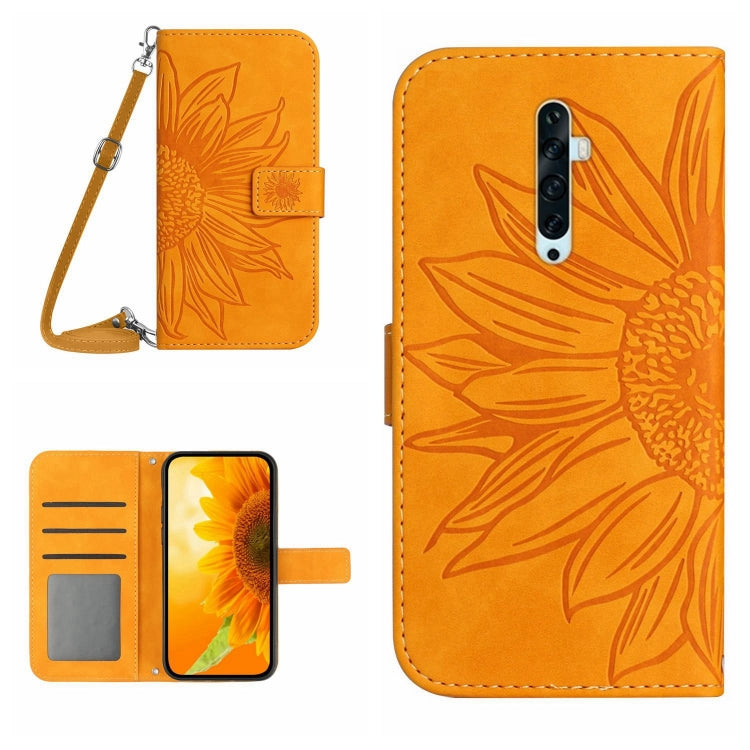 Skin Feel Sun Flower Pattern Flip Leather Phone Case with Lanyard, For OPPO Reno2 Z/Reno2 F, For OPPO Reno3 Pro 5G/Find X2 Neo