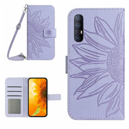 Skin Feel Sun Flower Pattern Flip Leather Phone Case with Lanyard, For OPPO Reno2 Z/Reno2 F, For OPPO Reno3 Pro 5G/Find X2 Neo