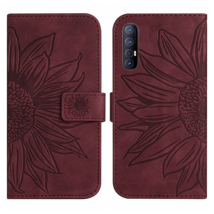 Skin Feel Sun Flower Pattern Flip Leather Phone Case with Lanyard, For OPPO Reno2 Z/Reno2 F, For OPPO Reno3 Pro 5G/Find X2 Neo