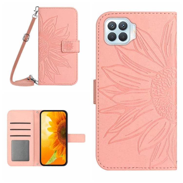Skin Feel Sun Flower Pattern Flip Leather Phone Case with Lanyard, For OPPO Reno4 5G, For OPPO Reno4 Lite/A93 4G