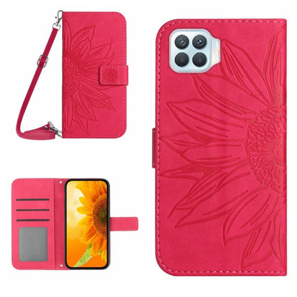 Skin Feel Sun Flower Pattern Flip Leather Phone Case with Lanyard, For OPPO Reno4 5G, For OPPO Reno4 Lite/A93 4G