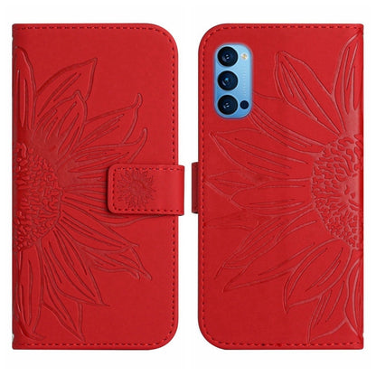 Skin Feel Sun Flower Pattern Flip Leather Phone Case with Lanyard, For OPPO Reno4 Pro 5G, For OPPO Reno4 Z 5G/A92S