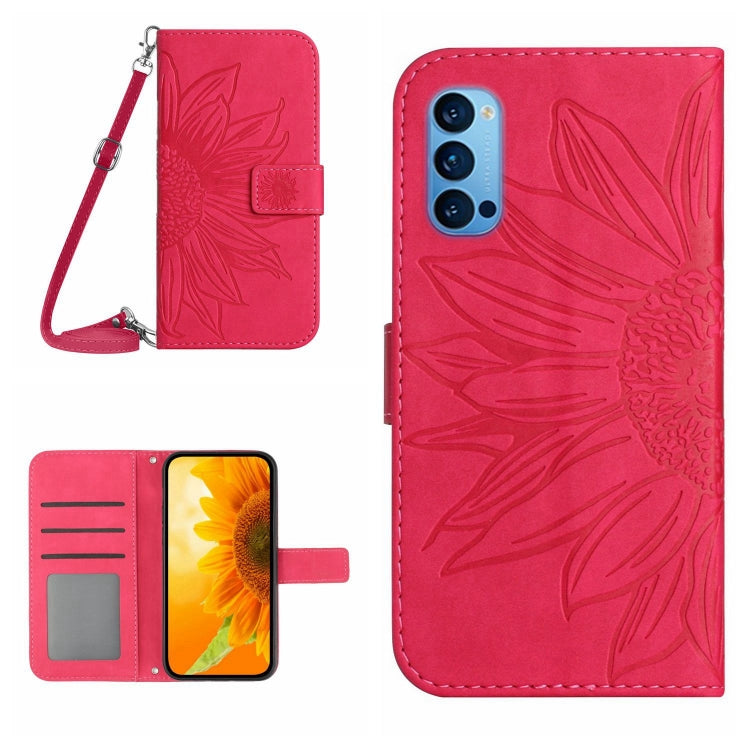 Skin Feel Sun Flower Pattern Flip Leather Phone Case with Lanyard, For OPPO Reno4 Pro 5G, For OPPO Reno4 Z 5G/A92S