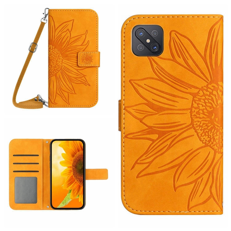 Skin Feel Sun Flower Pattern Flip Leather Phone Case with Lanyard, For OPPO Reno4 Pro 5G, For OPPO Reno4 Z 5G/A92S
