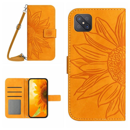 Skin Feel Sun Flower Pattern Flip Leather Phone Case with Lanyard, For OPPO Reno4 Pro 5G, For OPPO Reno4 Z 5G/A92S