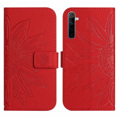 Skin Feel Sun Flower Pattern Flip Leather Phone Case with Lanyard, For Realme 6, For Realme 6 Pro