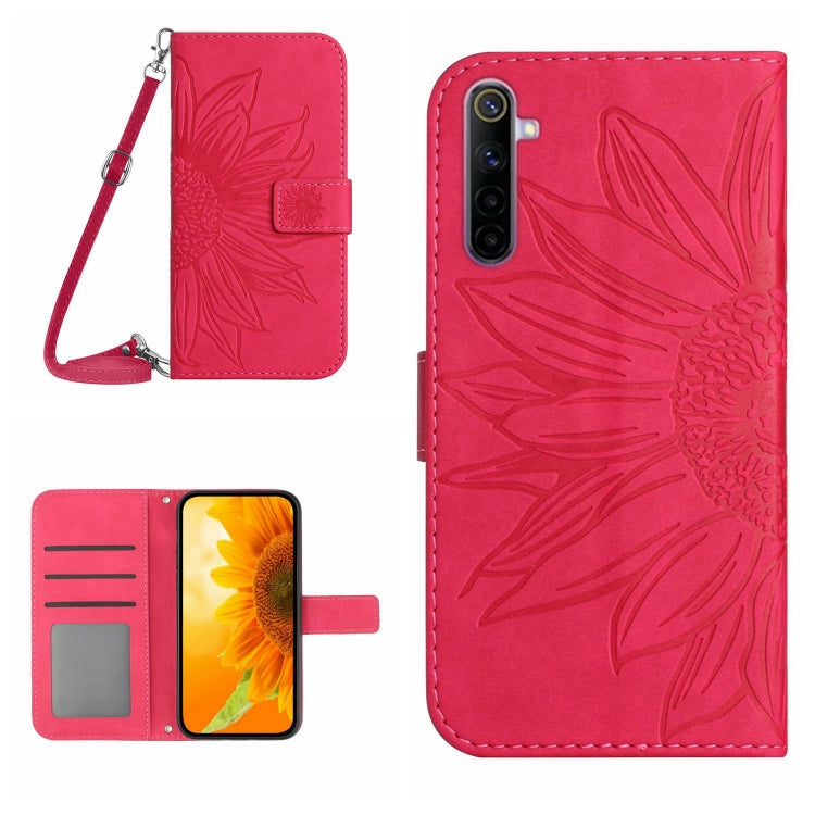 Skin Feel Sun Flower Pattern Flip Leather Phone Case with Lanyard, For Realme 6, For Realme 6 Pro