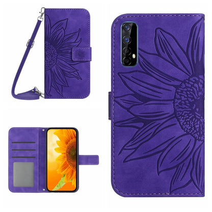 Skin Feel Sun Flower Pattern Flip Leather Phone Case with Lanyard, For Realme 7/Narzo 20 Pro, For Realme 7 Pro