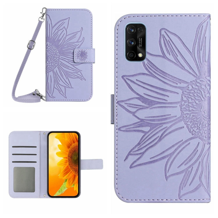 Skin Feel Sun Flower Pattern Flip Leather Phone Case with Lanyard, For Realme 7/Narzo 20 Pro, For Realme 7 Pro