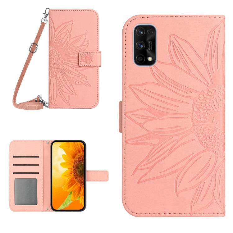 Skin Feel Sun Flower Pattern Flip Leather Phone Case with Lanyard, For Realme 7/Narzo 20 Pro, For Realme 7 Pro