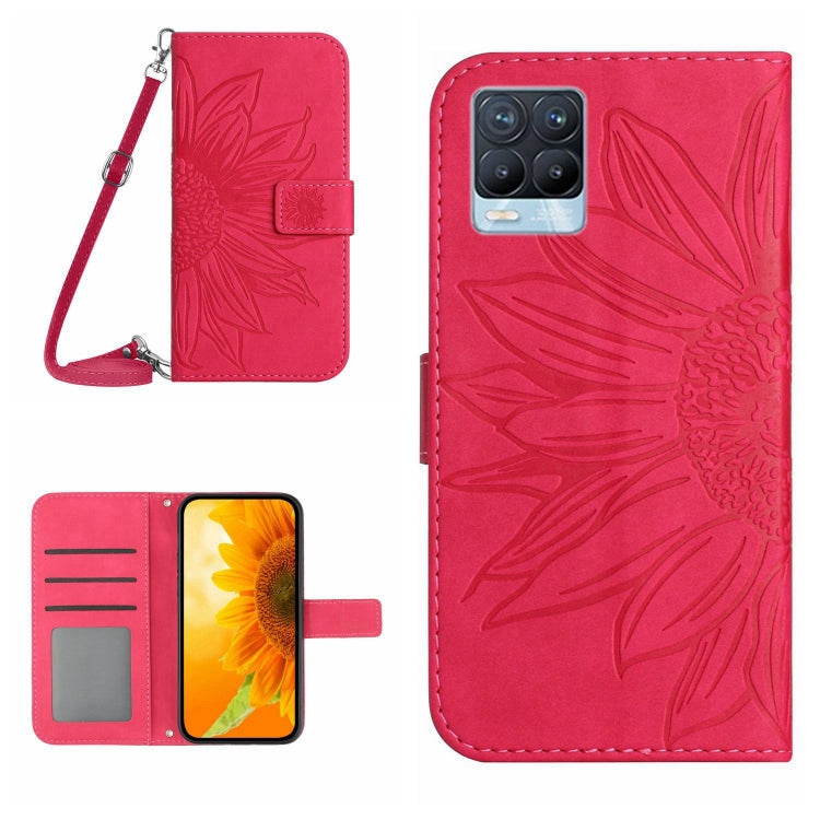 Skin Feel Sun Flower Pattern Flip Leather Phone Case with Lanyard, For Realme 8 4G/Realme 8 Pro, For Realme 8 5G