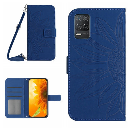 Skin Feel Sun Flower Pattern Flip Leather Phone Case with Lanyard, For Realme 8 4G/Realme 8 Pro, For Realme 8 5G