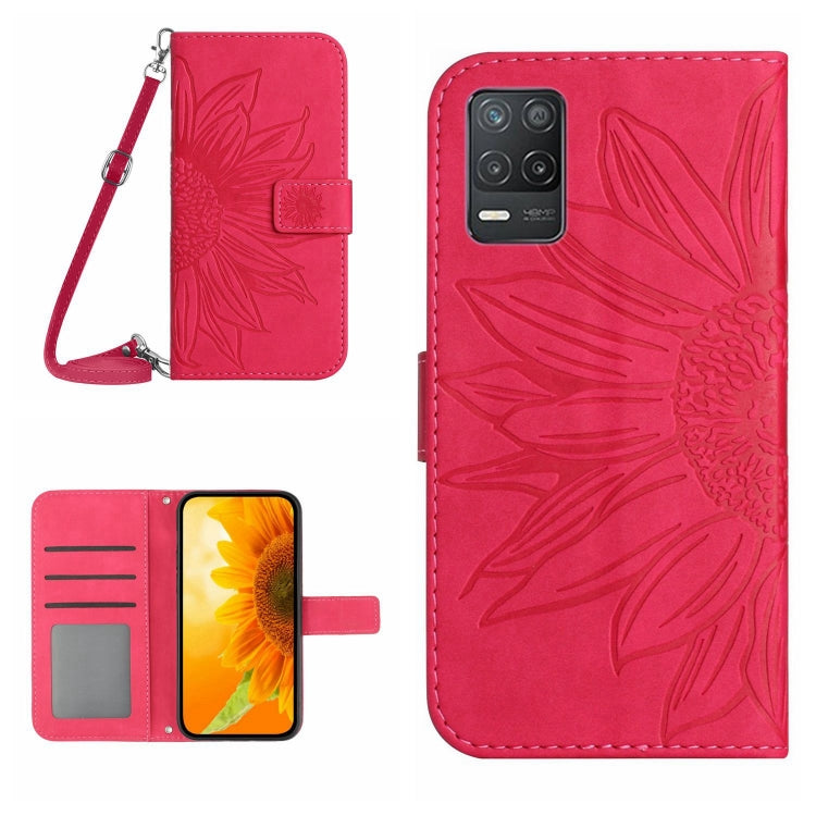 Skin Feel Sun Flower Pattern Flip Leather Phone Case with Lanyard, For Realme 8 4G/Realme 8 Pro, For Realme 8 5G