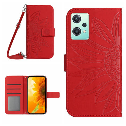 Skin Feel Sun Flower Pattern Flip Leather Phone Case with Lanyard, For Realme 9 Pro 5G, For Realme 9i/A36/A76/A96 4G