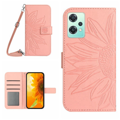 Skin Feel Sun Flower Pattern Flip Leather Phone Case with Lanyard, For Realme 9 Pro 5G, For Realme 9i/A36/A76/A96 4G