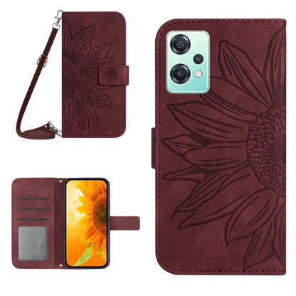 Skin Feel Sun Flower Pattern Flip Leather Phone Case with Lanyard, For Realme 9 Pro 5G, For Realme 9i/A36/A76/A96 4G
