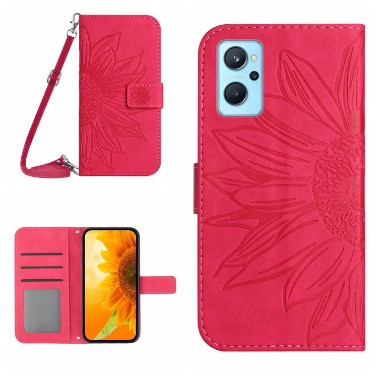 Skin Feel Sun Flower Pattern Flip Leather Phone Case with Lanyard, For Realme 9 Pro 5G, For Realme 9i/A36/A76/A96 4G