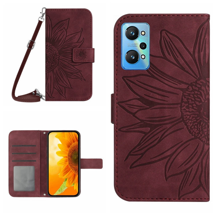 Skin Feel Sun Flower Pattern Flip Leather Phone Case with Lanyard, For Realme GT Master, For Realme GT Neo2