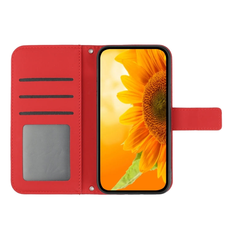 Skin Feel Sun Flower Pattern Flip Leather Phone Case with Lanyard, For OnePlus 10 Pro, For OnePlus 10R