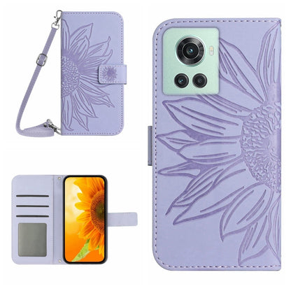 Skin Feel Sun Flower Pattern Flip Leather Phone Case with Lanyard, For OnePlus 10 Pro, For OnePlus 10R
