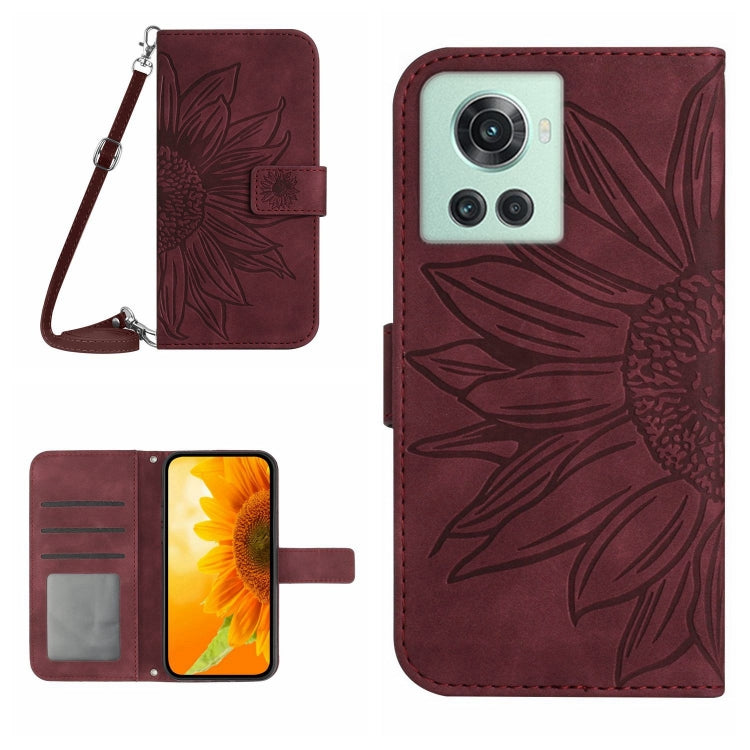 Skin Feel Sun Flower Pattern Flip Leather Phone Case with Lanyard, For OnePlus 10 Pro, For OnePlus 10R
