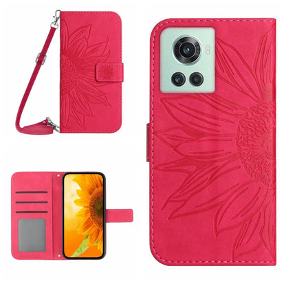 Skin Feel Sun Flower Pattern Flip Leather Phone Case with Lanyard, For OnePlus 10 Pro, For OnePlus 10R