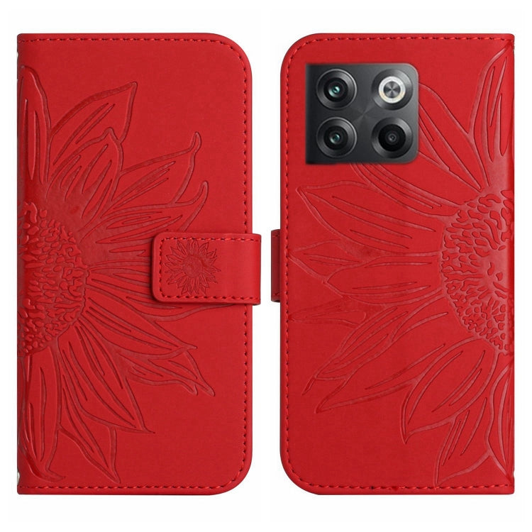 Skin Feel Sun Flower Pattern Flip Leather Phone Case with Lanyard, For OnePlus 10T, For OnePlus Nord 2