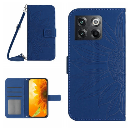 Skin Feel Sun Flower Pattern Flip Leather Phone Case with Lanyard, For OnePlus 10T, For OnePlus Nord 2