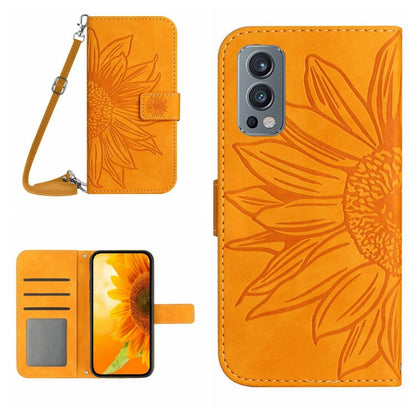 Skin Feel Sun Flower Pattern Flip Leather Phone Case with Lanyard, For OnePlus Nord 2T, For OnePlus Nord CE 5G