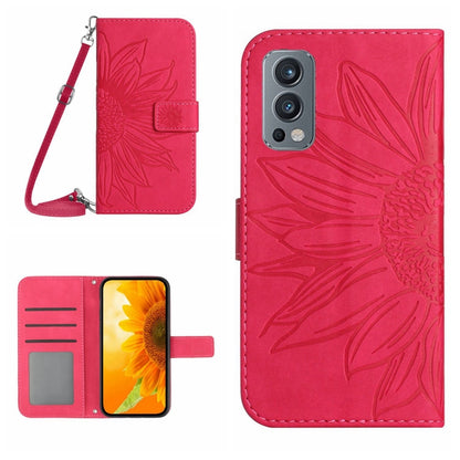 Skin Feel Sun Flower Pattern Flip Leather Phone Case with Lanyard, For OnePlus Nord 2T, For OnePlus Nord CE 5G