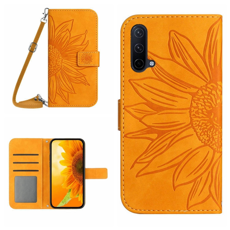 Skin Feel Sun Flower Pattern Flip Leather Phone Case with Lanyard, For OnePlus Nord 2T, For OnePlus Nord CE 5G