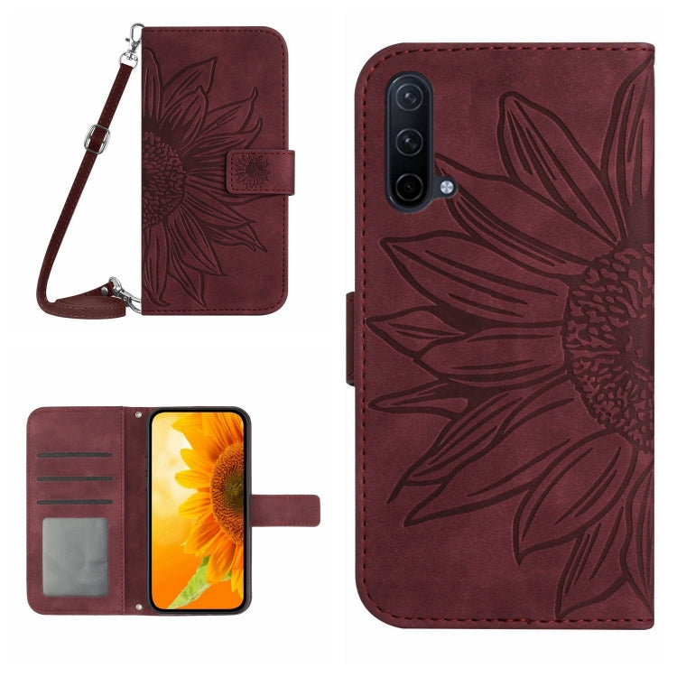 Skin Feel Sun Flower Pattern Flip Leather Phone Case with Lanyard, For OnePlus Nord CE 2 5G, For OnePlus Nord CE 2 Lite/Realme 9 Pro 5G