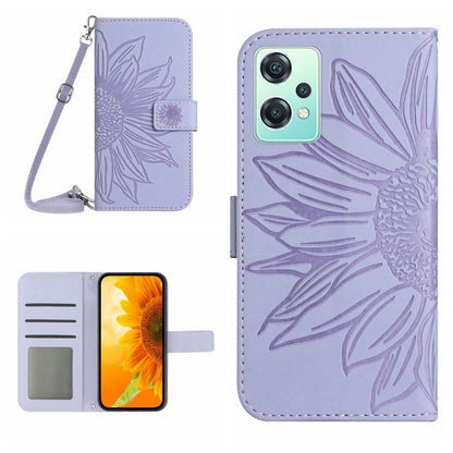 Skin Feel Sun Flower Pattern Flip Leather Phone Case with Lanyard, For OnePlus Nord CE 2 5G, For OnePlus Nord CE 2 Lite/Realme 9 Pro 5G