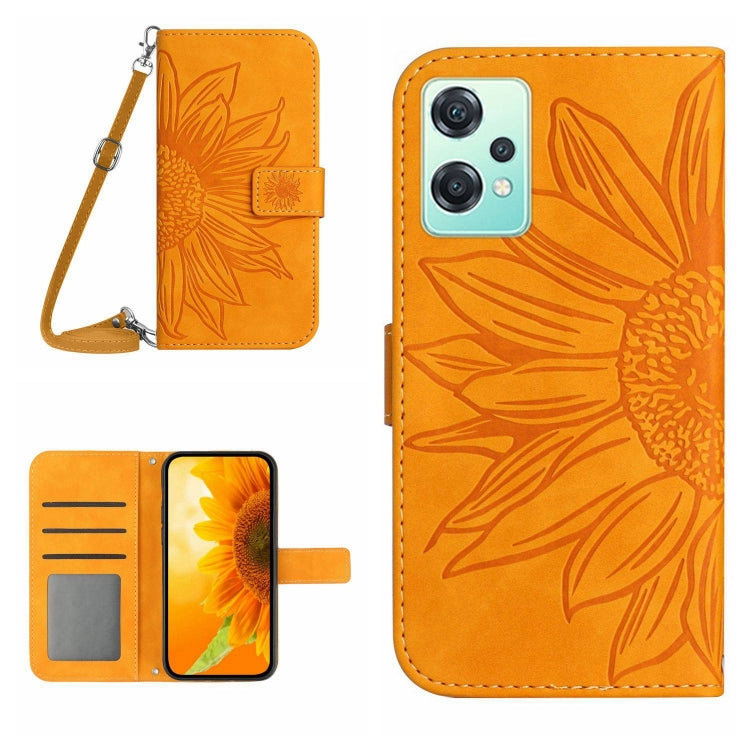 Skin Feel Sun Flower Pattern Flip Leather Phone Case with Lanyard, For OnePlus Nord CE 2 5G, For OnePlus Nord CE 2 Lite/Realme 9 Pro 5G
