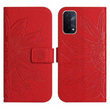 Skin Feel Sun Flower Pattern Flip Leather Phone Case with Lanyard, For OnePlus Nord N200, For OnePlus Nord N300
