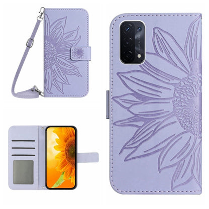 Skin Feel Sun Flower Pattern Flip Leather Phone Case with Lanyard, For OnePlus Nord N200, For OnePlus Nord N300