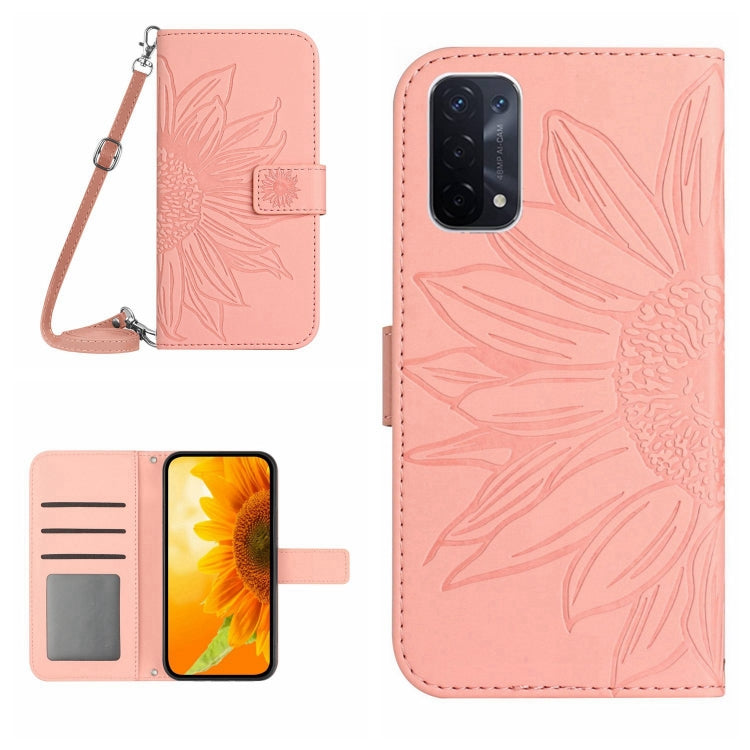Skin Feel Sun Flower Pattern Flip Leather Phone Case with Lanyard, For OnePlus Nord N200, For OnePlus Nord N300