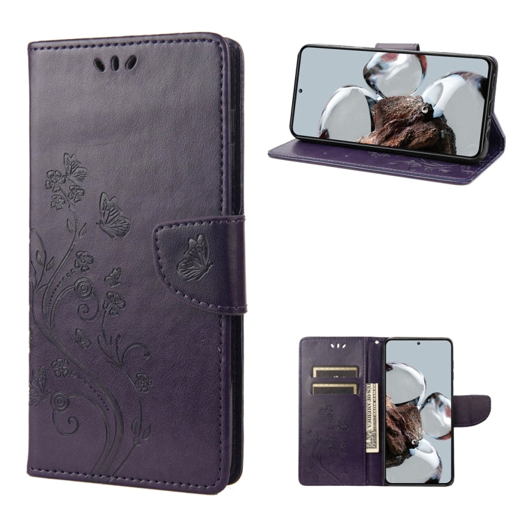 Butterfly Flower Pattern Flip Leather Phone Case, For Samsung Galaxy A14 5G, For Xiaomi 12T / 12T Pro / Redmi K50 Ultra, For Google Pixel 7 5G