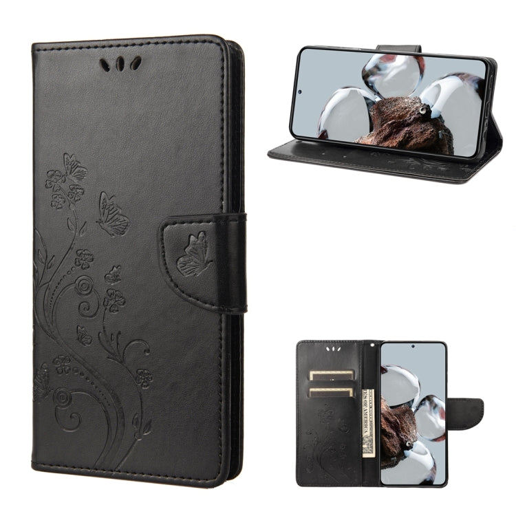 Butterfly Flower Pattern Flip Leather Phone Case, For Samsung Galaxy A14 5G, For Xiaomi 12T / 12T Pro / Redmi K50 Ultra, For Google Pixel 7 5G
